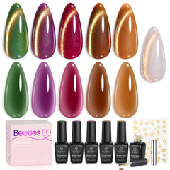 Beetles Gilded Lull cat eye collection shot with jelly colors and subtle shimmer for chic nails