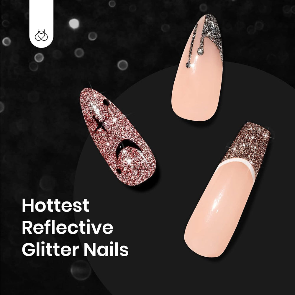 Beetles Glitter Gel Nail Polish curing under UV/LED lamp