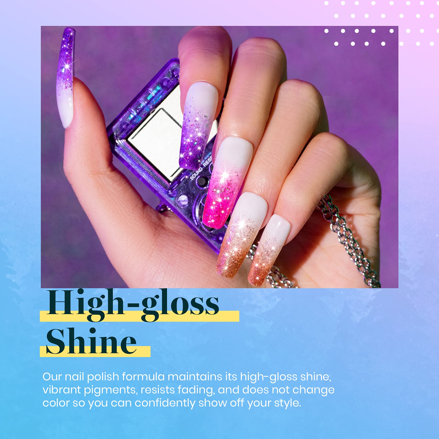 Beetles Glitter Gel Polish Green Glitter offers bold, fresh manicure options