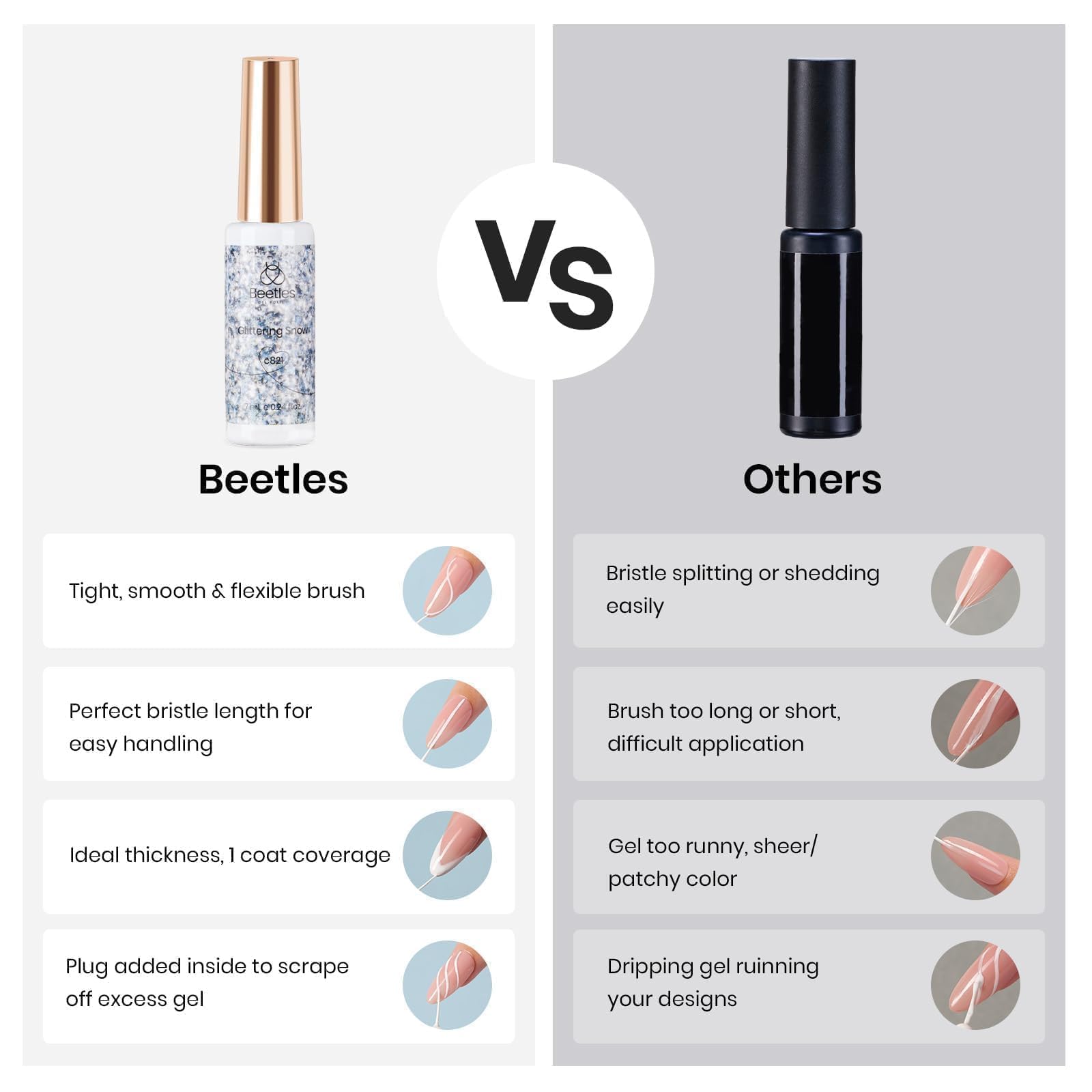 Beetles glitter liner close-up highlighting sparkle and pigment payoff