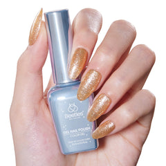 Beetles Gold Glitter Gel Polish bottle with champagne sparkle for salon-style nails