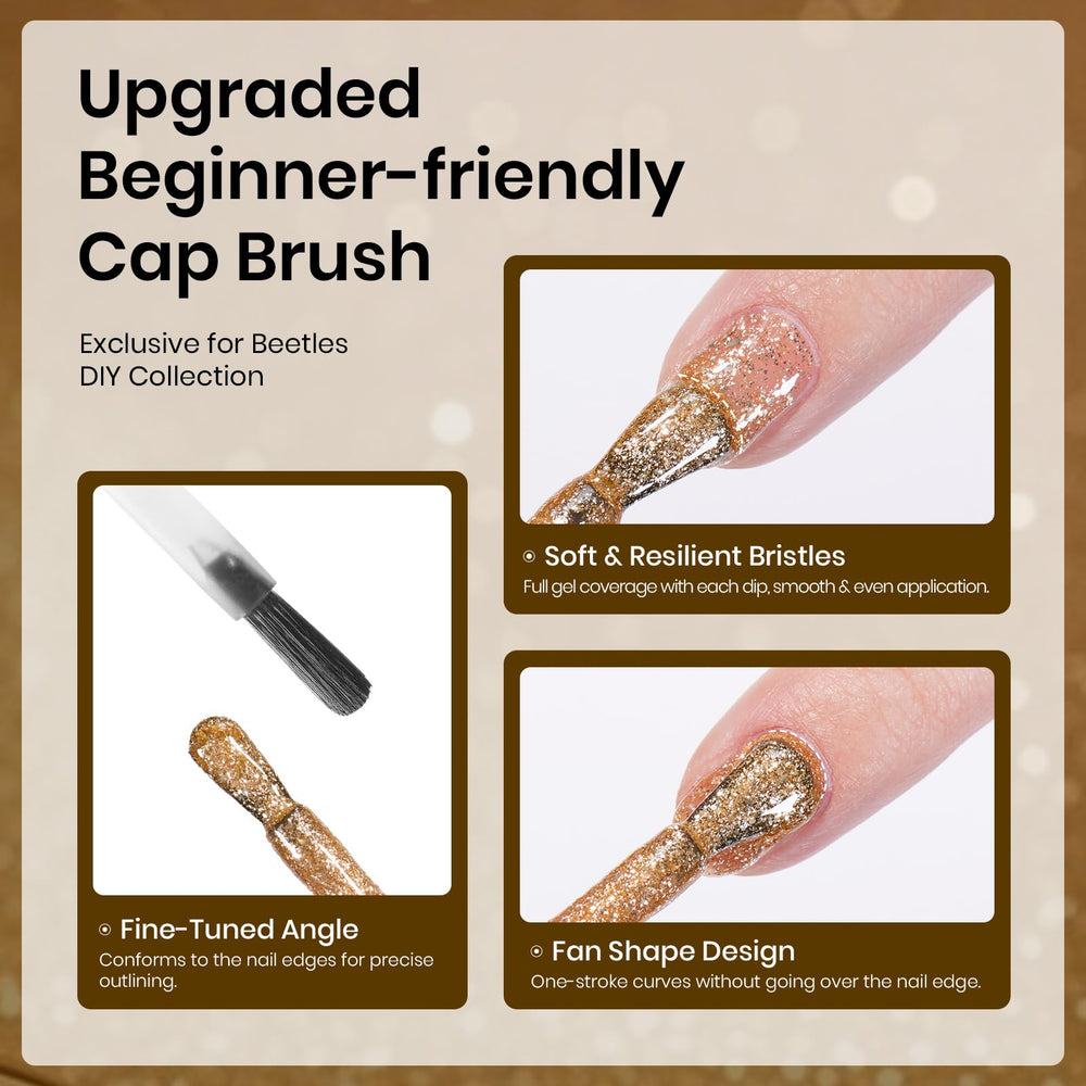 Beetles Gold Glitter Gel Polish curing under UV/LED is quick