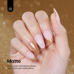 Beetles Gold Glitter Gel Polish swatch shows rich gold sparkle