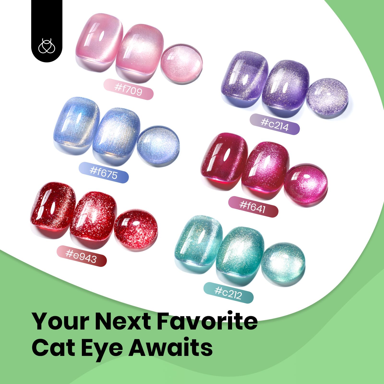 Beetles Green Cat Eye Gel Polish for professional-looking at-home manicure.