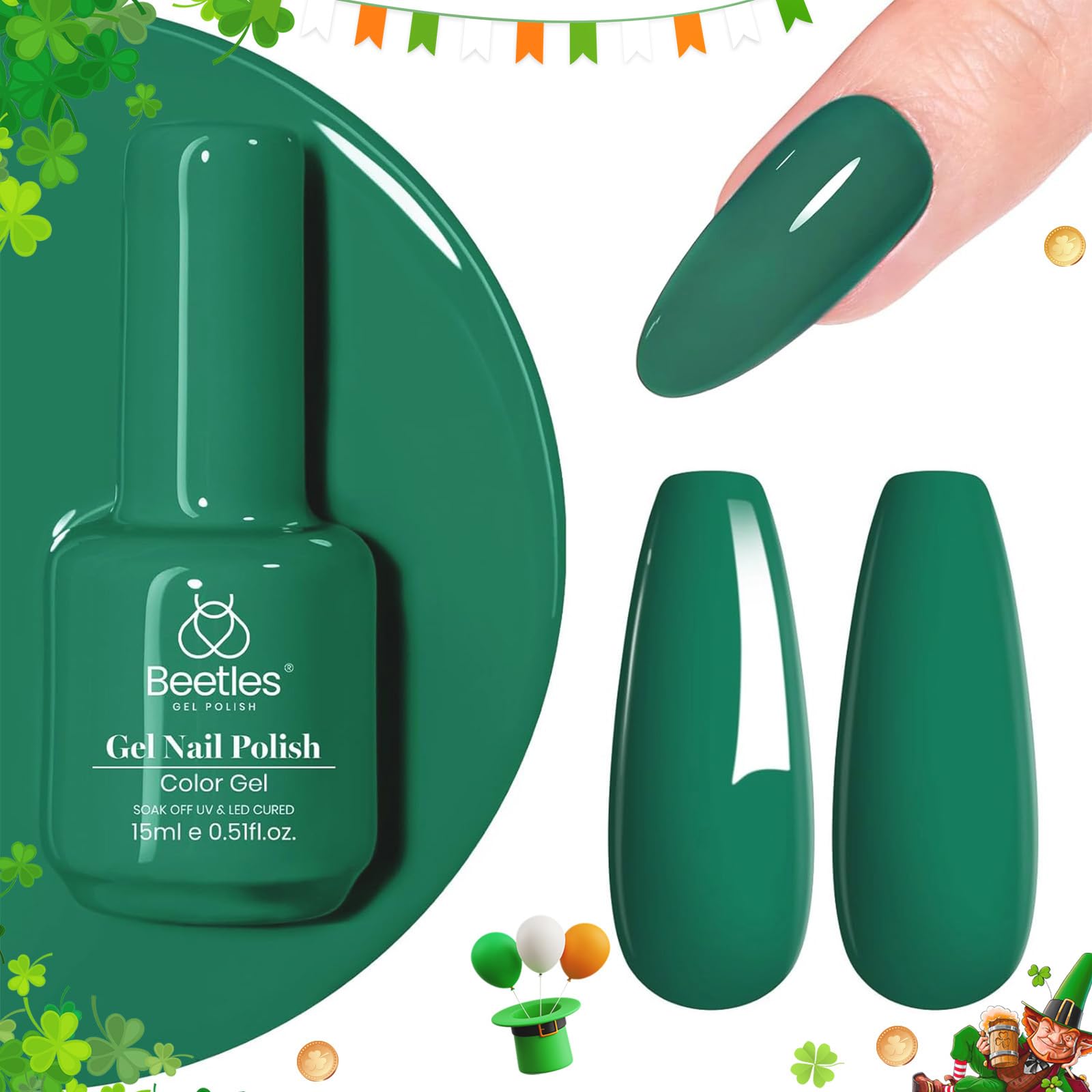 Beetles Green Gel Nail Polish gift-ready packaging for holiday gifting