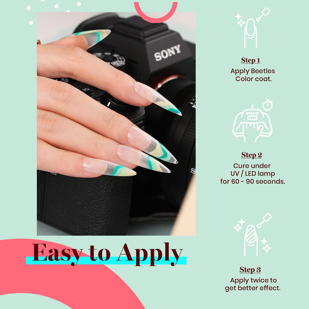 Beetles Green Gel Nail Polish LED/UV cure compatible for quick dry