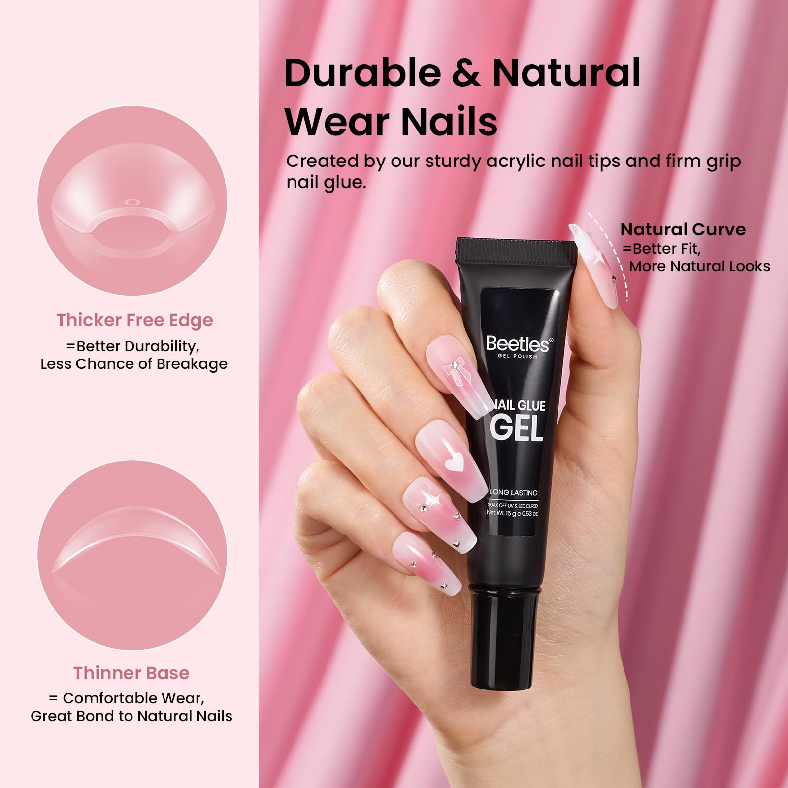 Beetles half-matte Etch-X coffin tips provide durable adhesion.