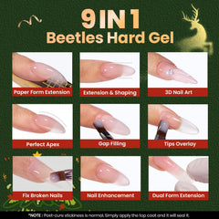 Beetles Clear gel swatch highlighting apex-building and sculpting base.