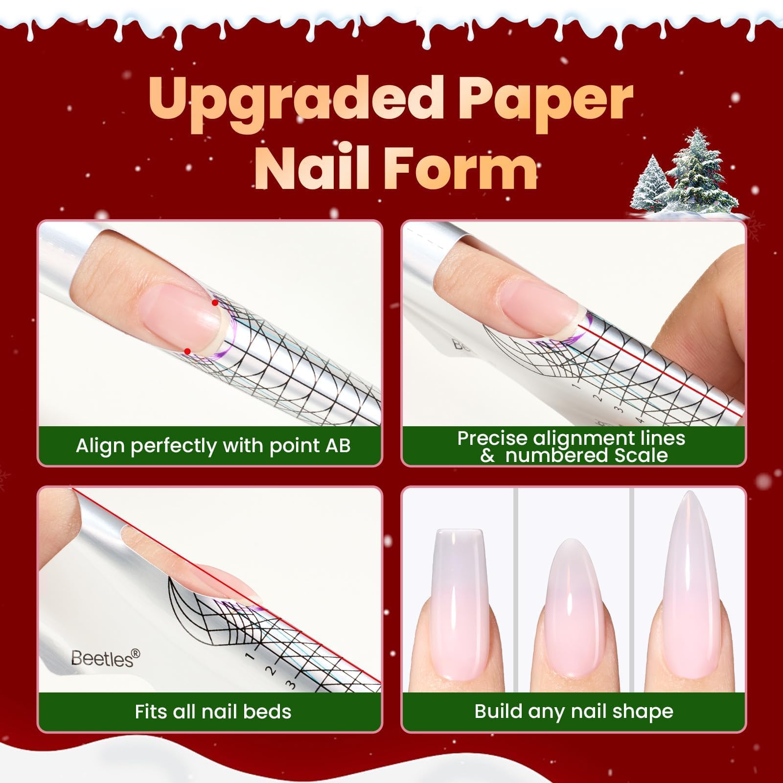 Beetles Nail forms and tools set for precise sculpting and curves.