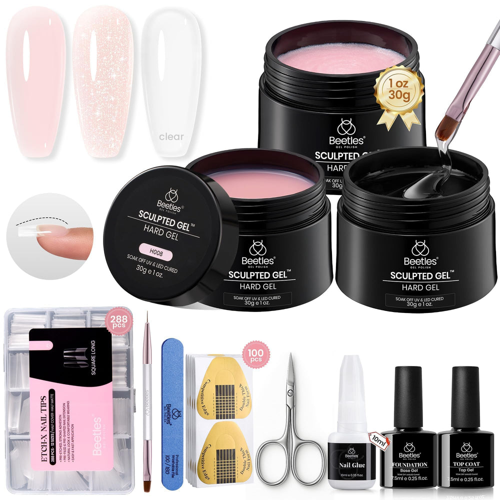 Beetles hard gel kit packaging, ready for salon use and quick extensions.