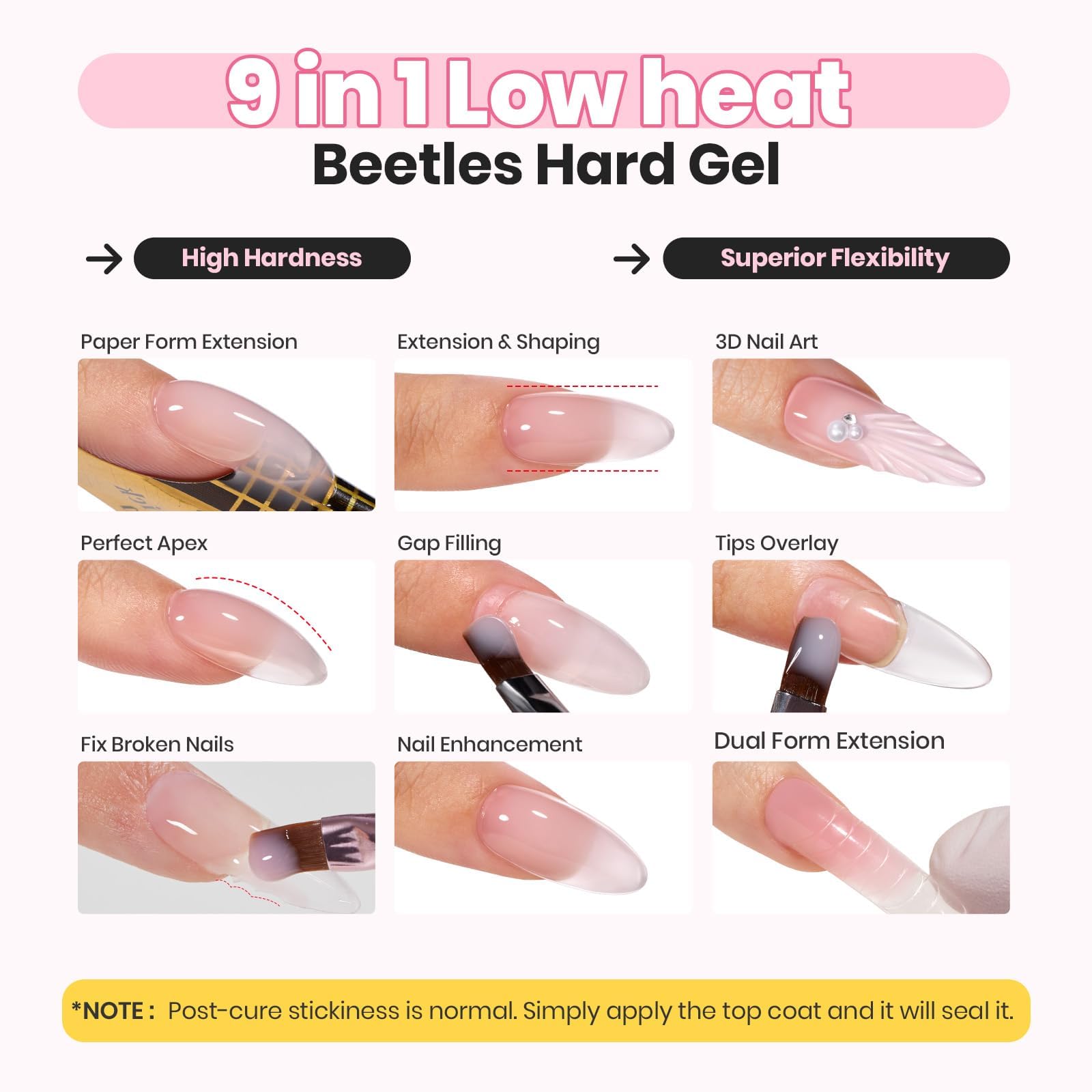 Beetles hard gel smoothing texture for pro-use delivers controlled sculpting.