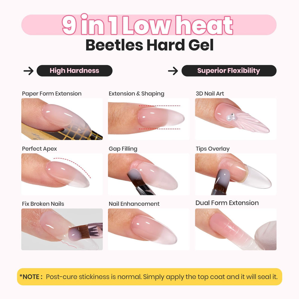 Beetles hard gel smoothing texture for pro-use delivers controlled sculpting.