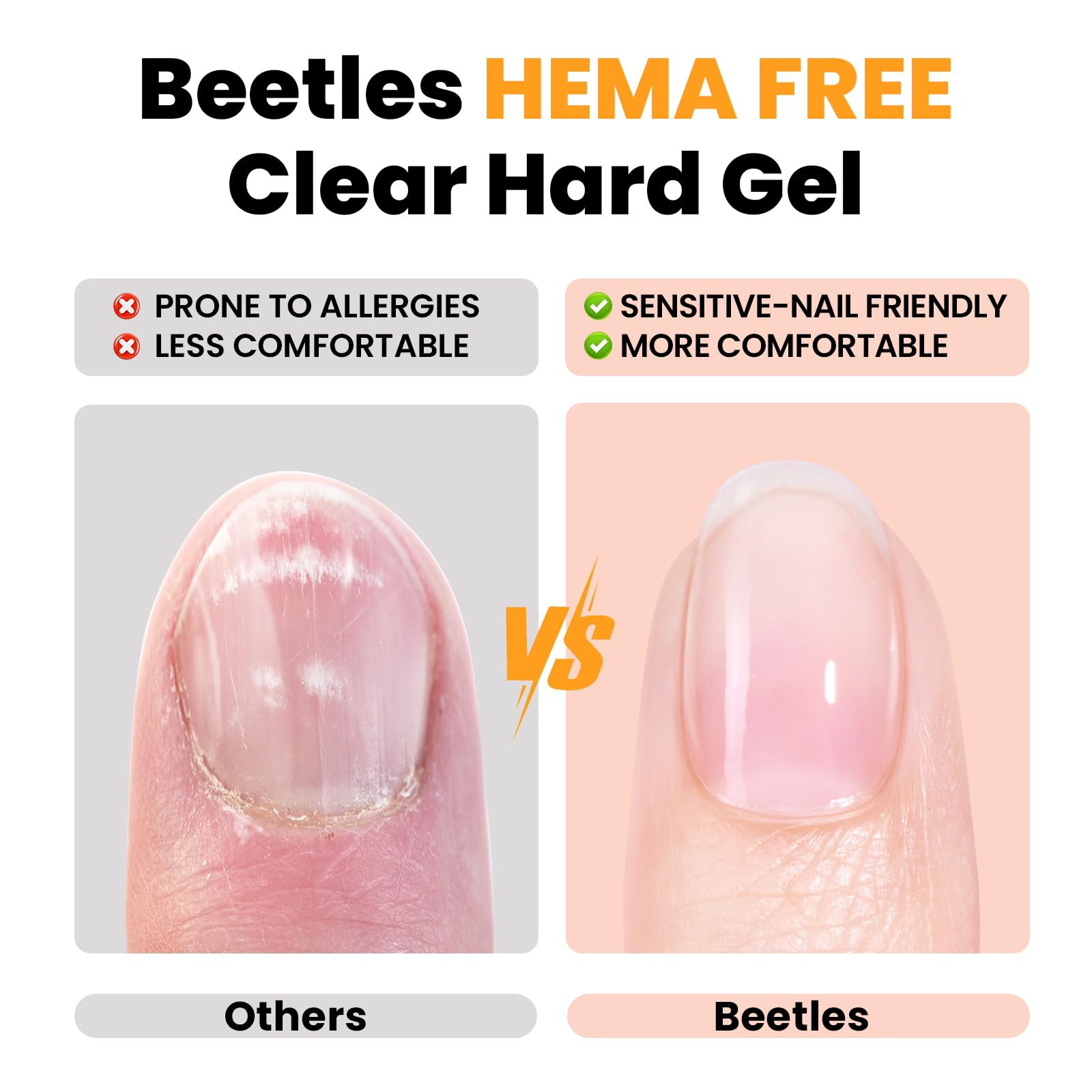 Beetles HEMA-Free hard gel closeup shows smooth, self-leveling consistency.