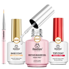 Beetles HEMA-free builder gel application delivers smooth, salon-quality nail prep.