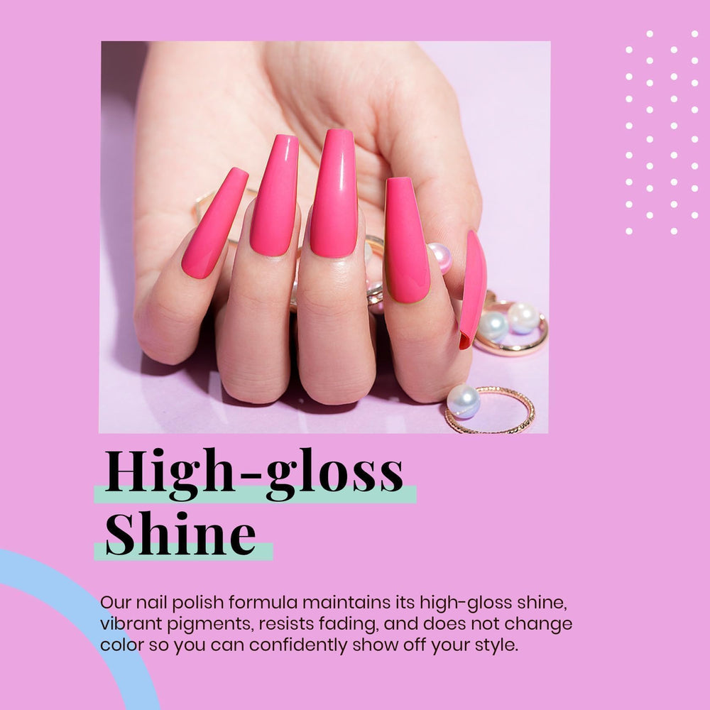 Beetles Hot Pink gel polish note highlighting base coat requirement for best results.