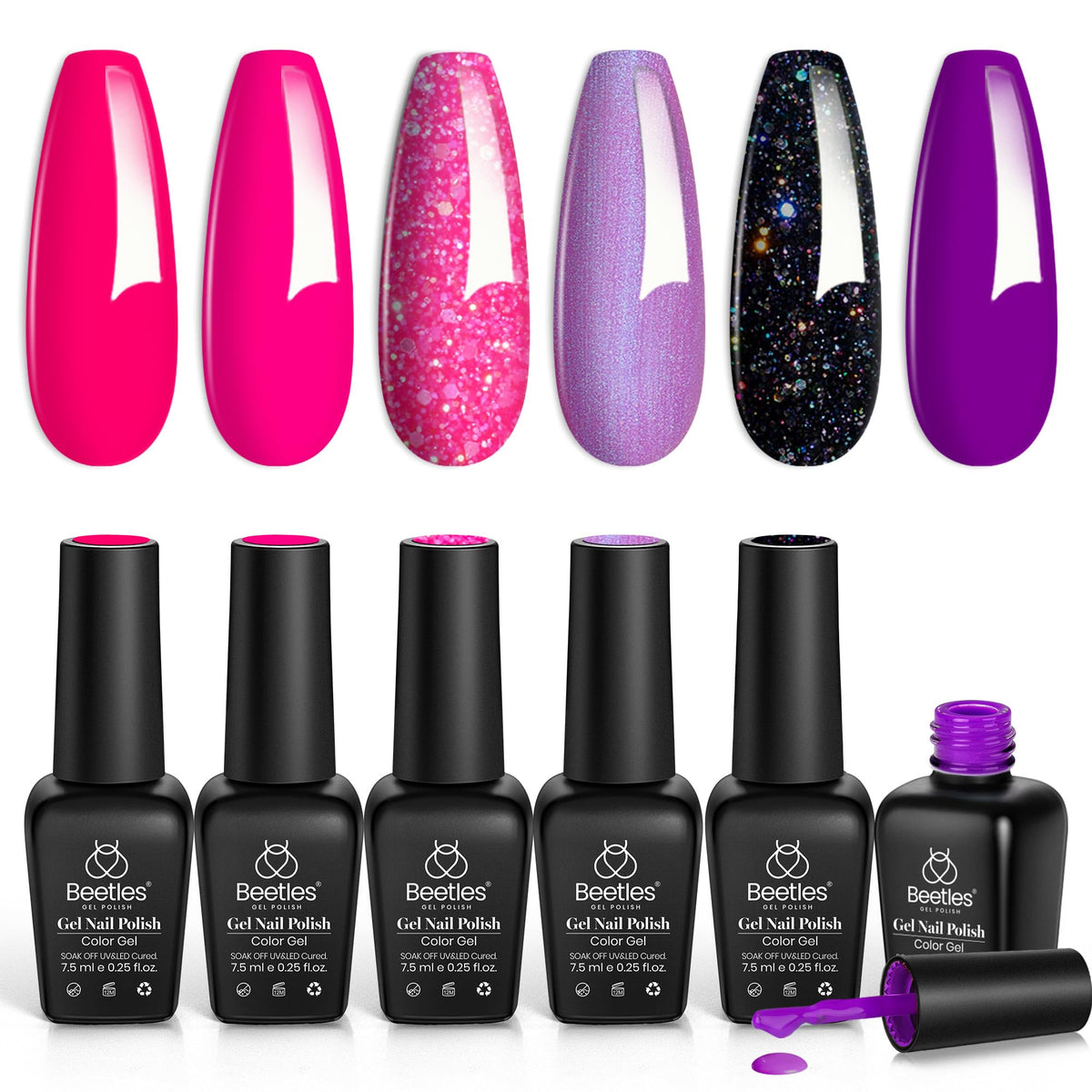 Beetles hot pink gel nail polish set for chic at-home manicures