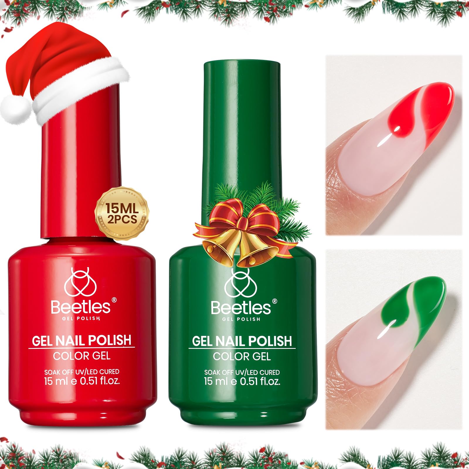 Beetles ia222 and f203 color swatches—winter duo pairing ideas for nails.