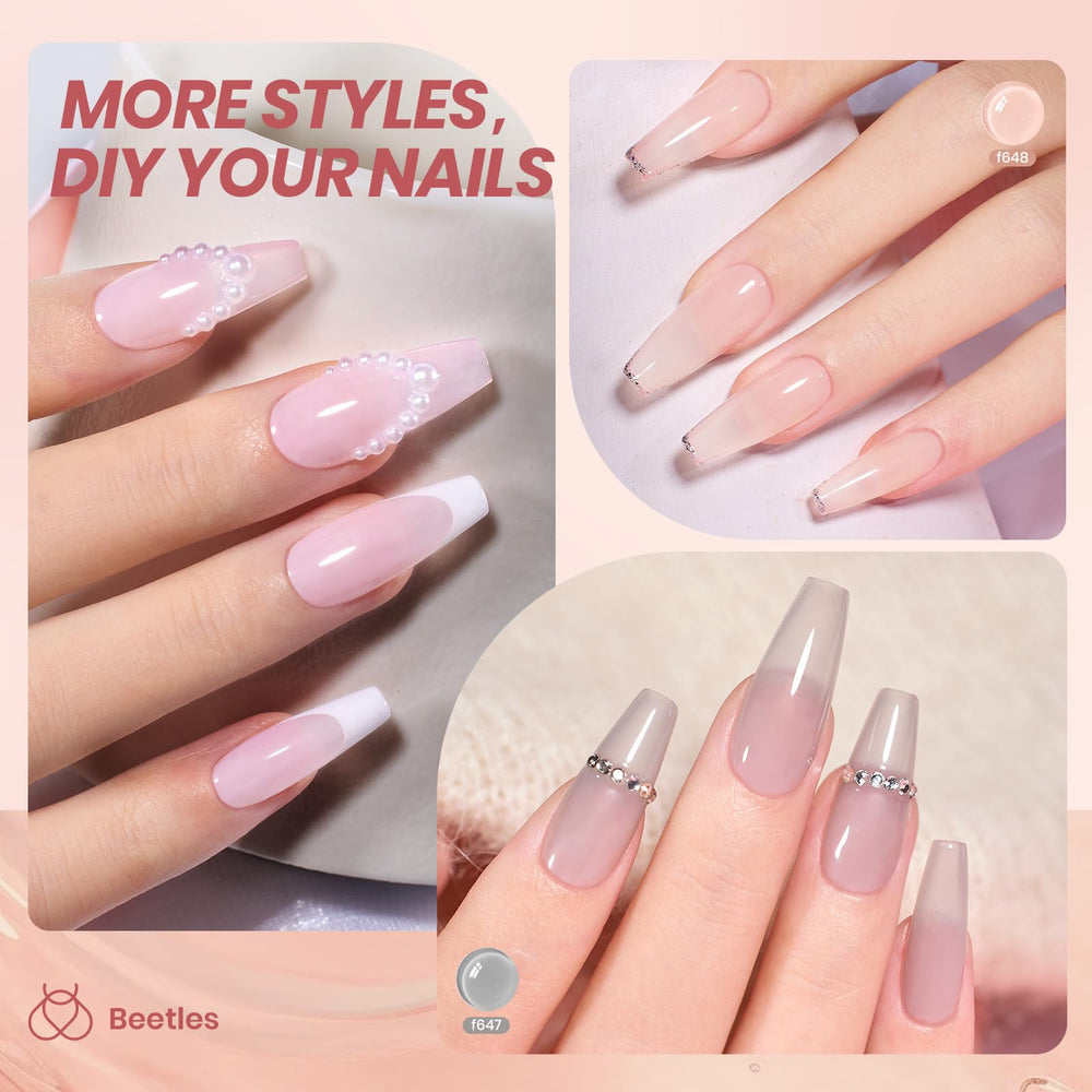 Beetles Jelly Gel Nail Polish long-wear gloss demonstrates 28+ days of shiny color.