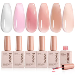 Beetles Jelly Gel Nail Polish Set six color bottles for versatile looks