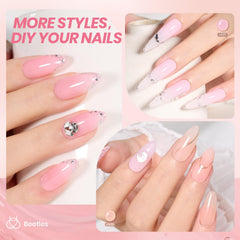 Beetles jelly gel nail polish set demonstrates application progress