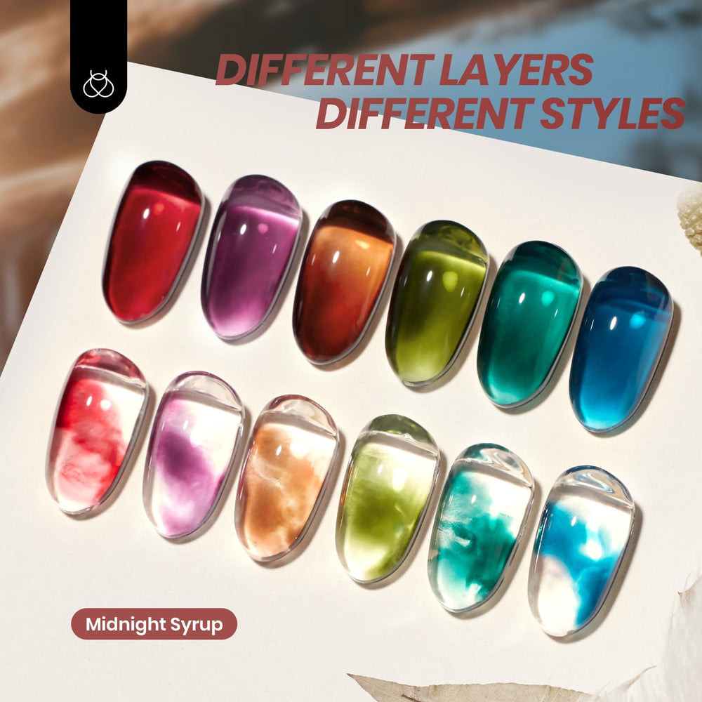 Beetles Jelly Gel Nail Polish Set bottle close-up highlights glossy finish.