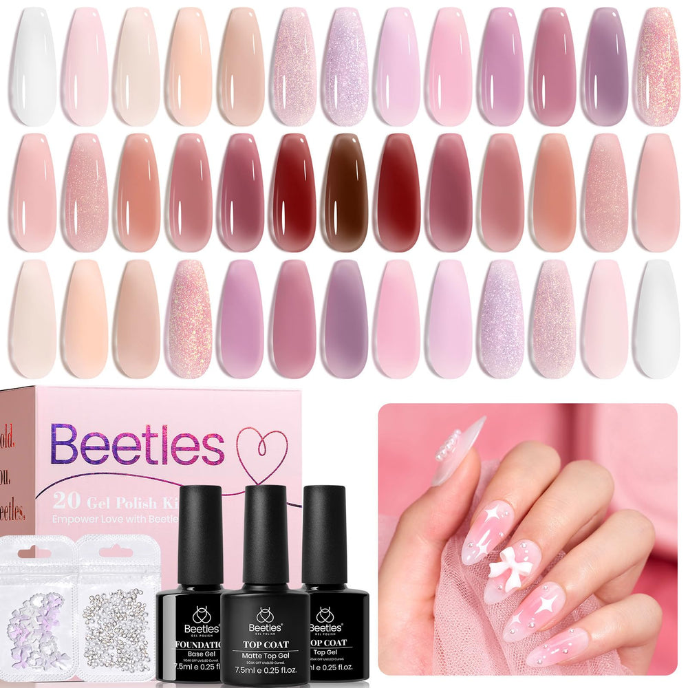 Beetles Jelly Gel Nail Polish Set color palette for versatile looks