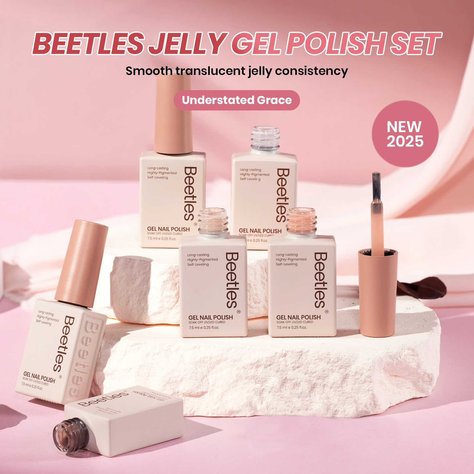 Beetles Jelly Gel Nail Polish Set compact packaging emphasizes portability and gift-ready presentation