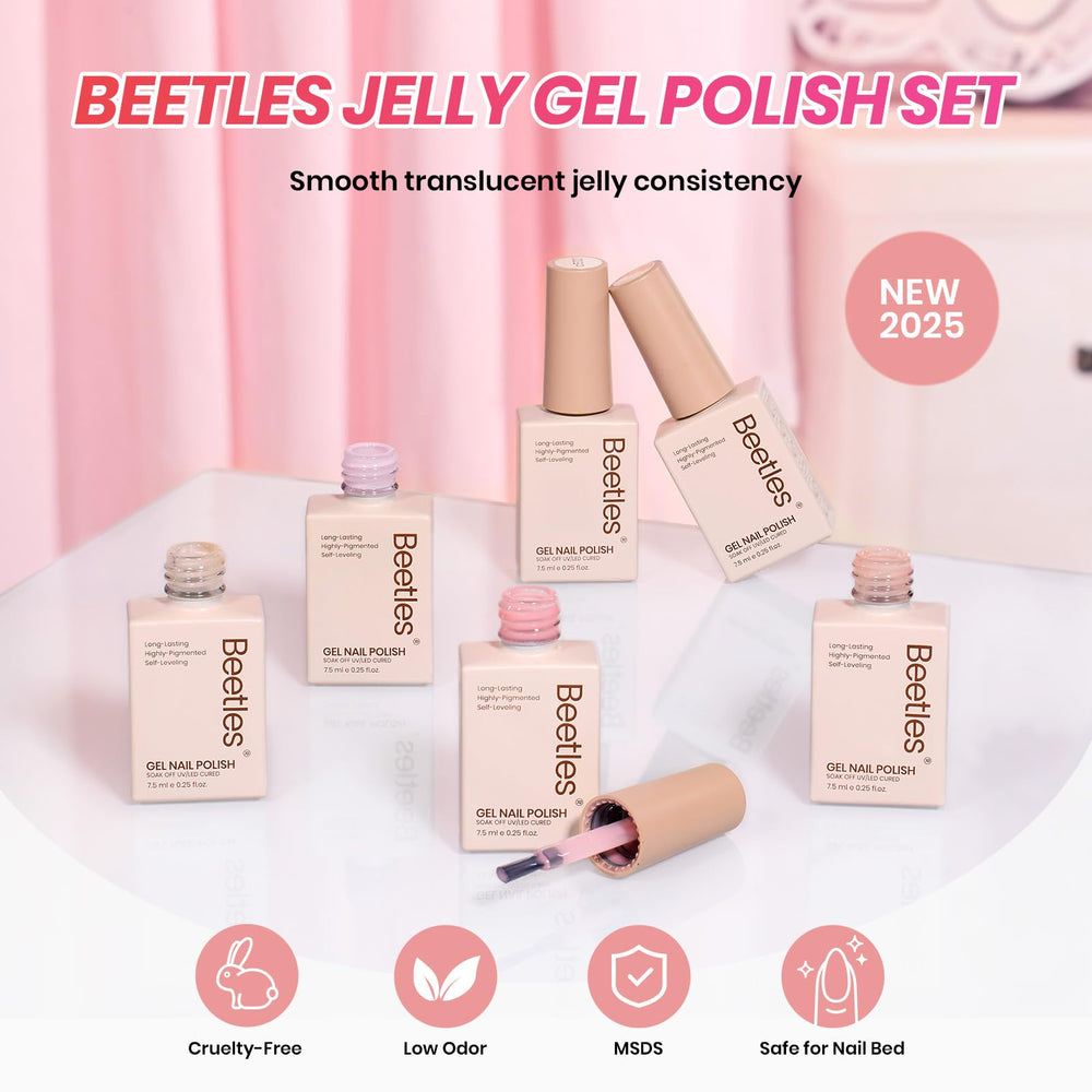 Beetles Jelly Gel Nail Polish Set easy layering for sheer to opaque looks