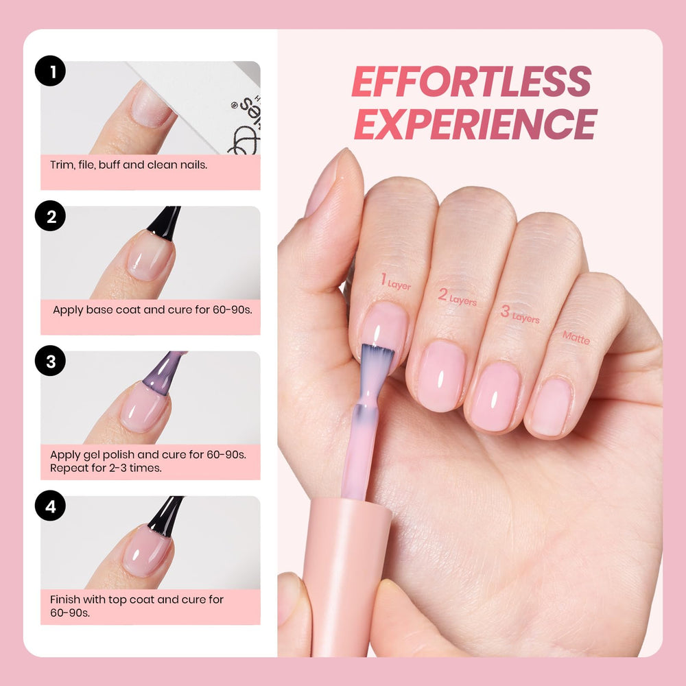 Beetles Jelly Gel Nail Polish Set French nail design demonstrates chic salon-inspired options