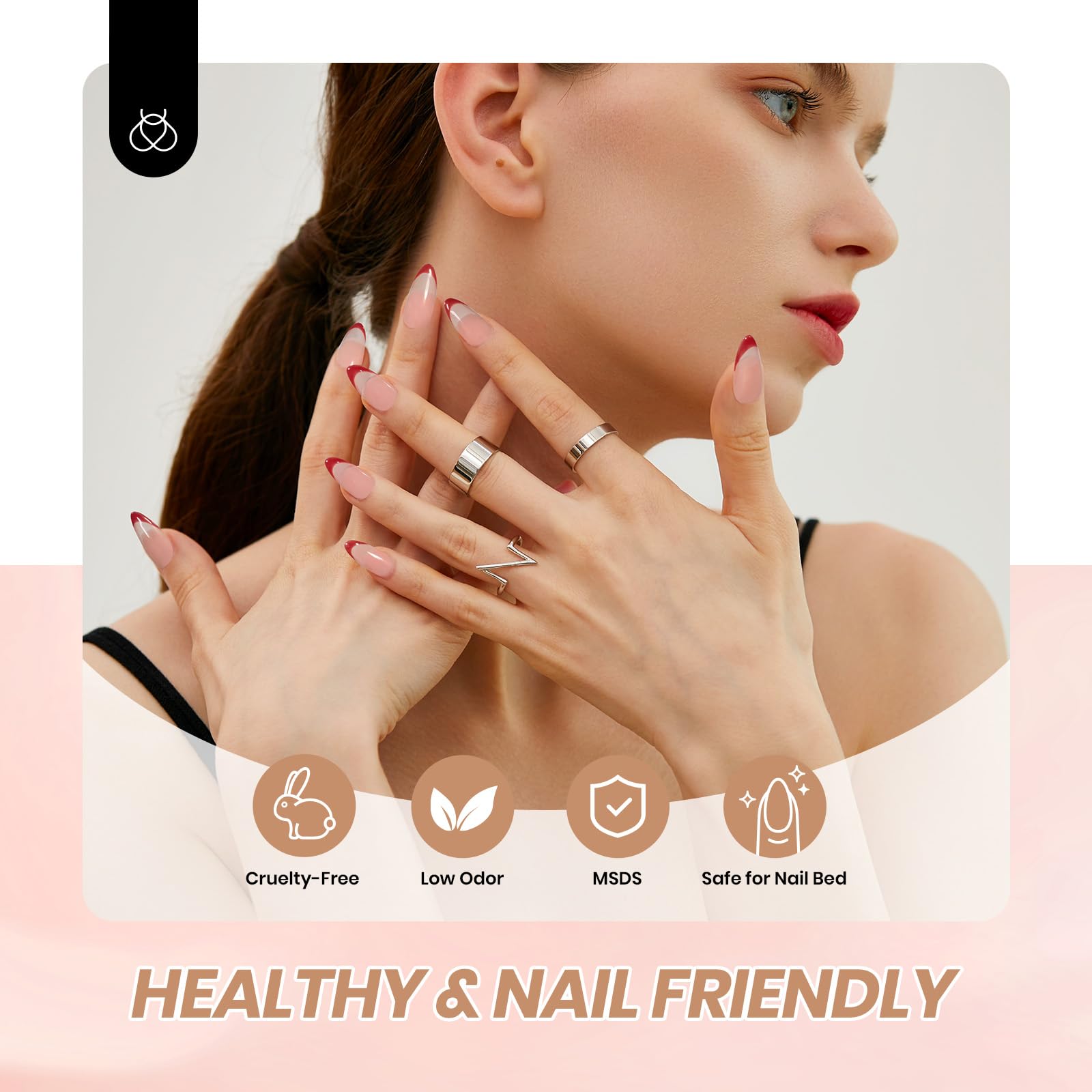 Beetles Jelly Gel Nail Polish Set French Nails option with clean edge