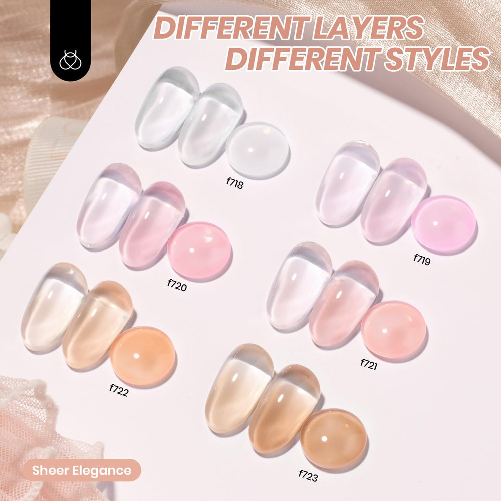 Beetles Jelly Gel Nail Polish Set Nude Pink shade for versatile daily nails