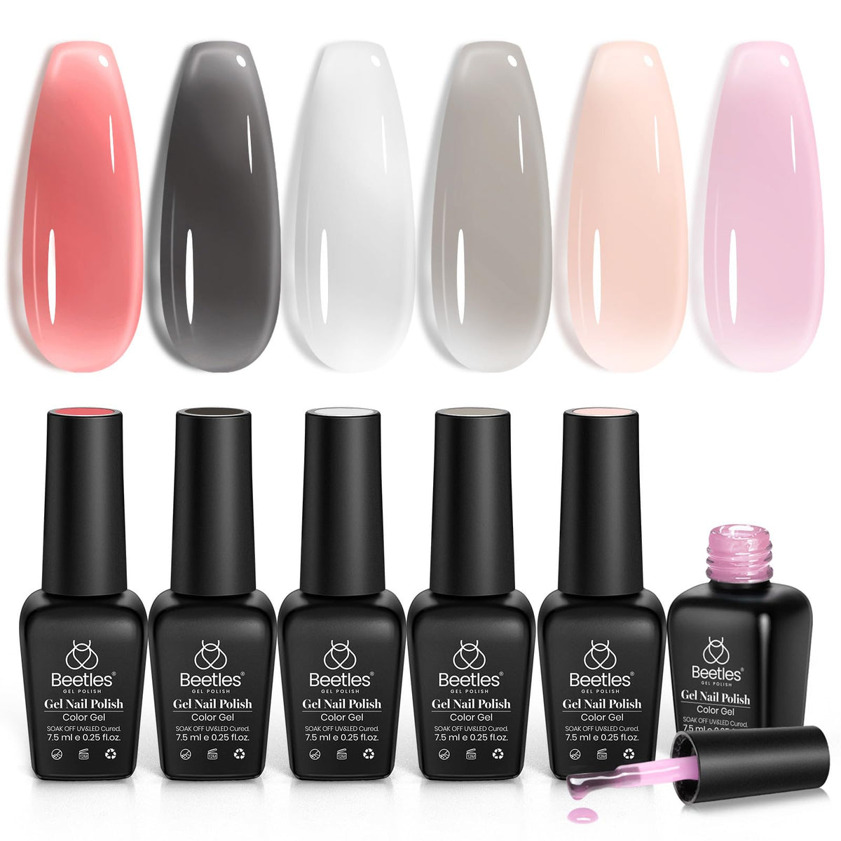 Beetles Jelly Gel Nail Polish Set packaging—compact and gift-ready for easy storage.