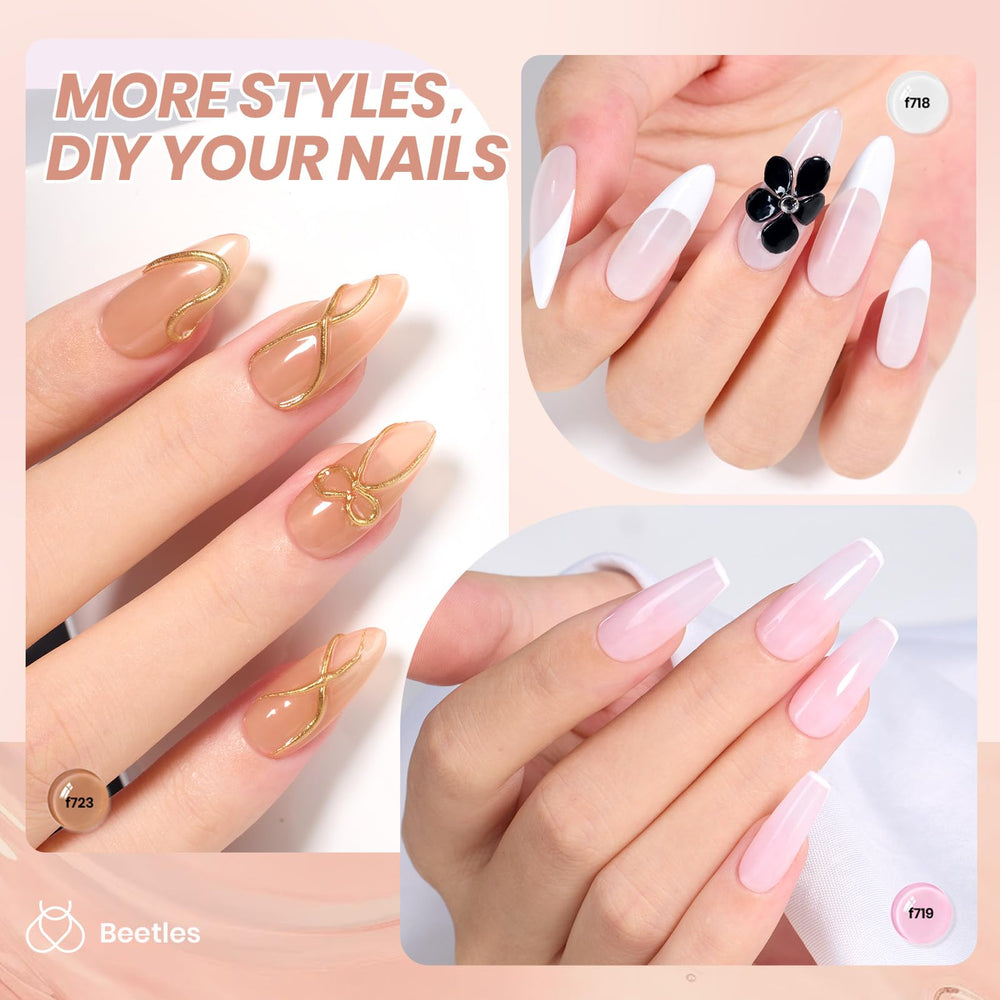 Beetles Jelly Gel Nail Polish Set Sheer Brown shade adds natural depth and shine
