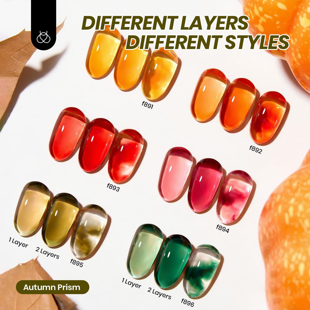 Beetles Jelly Gel Nail Polish Set sheer glow shades enable versatile layering for French tips or swirls.
