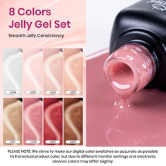 Beetles Jelly Gel Nail Polish Set swatches display nude tones for quick color matching