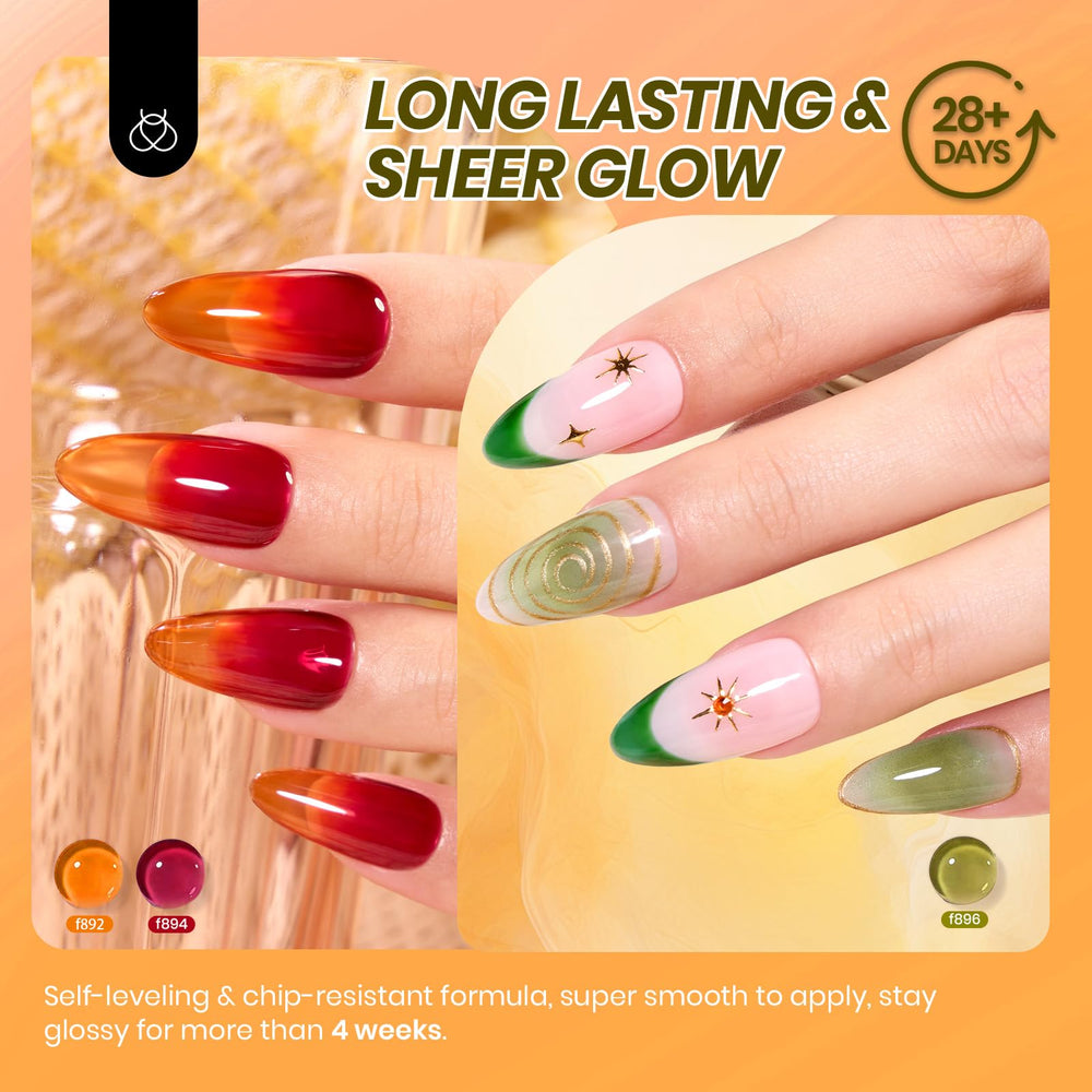 Beetles Jelly Gel Nail Polish Set UV cure feature speeds up manicures in 60–120 seconds.
