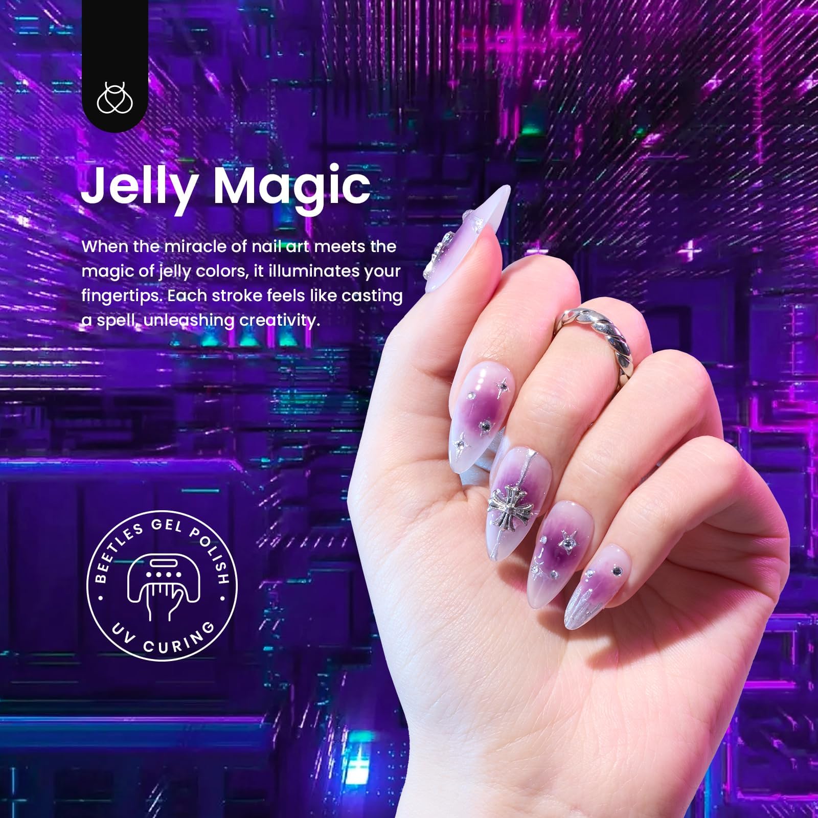 Beetles Jelly Gel Polish color swatches show translucent jelly finishes for subtle effects