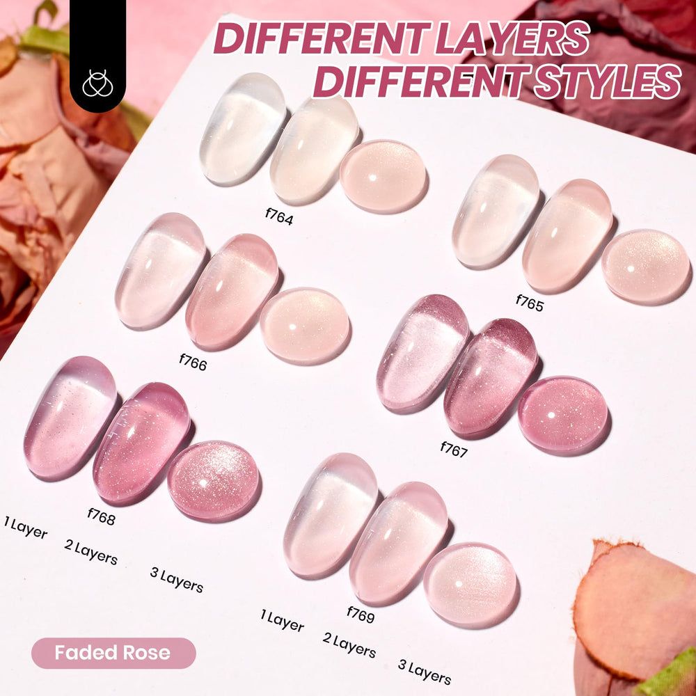 Beetles Jelly Gel Polish buildable layers from translucent to opaque for custom looks