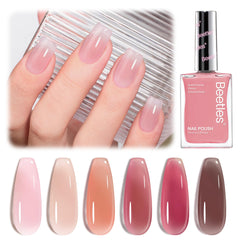 Beetles Jelly Nail Polish soft pink gradient for delicate daily nail art and subtle shine