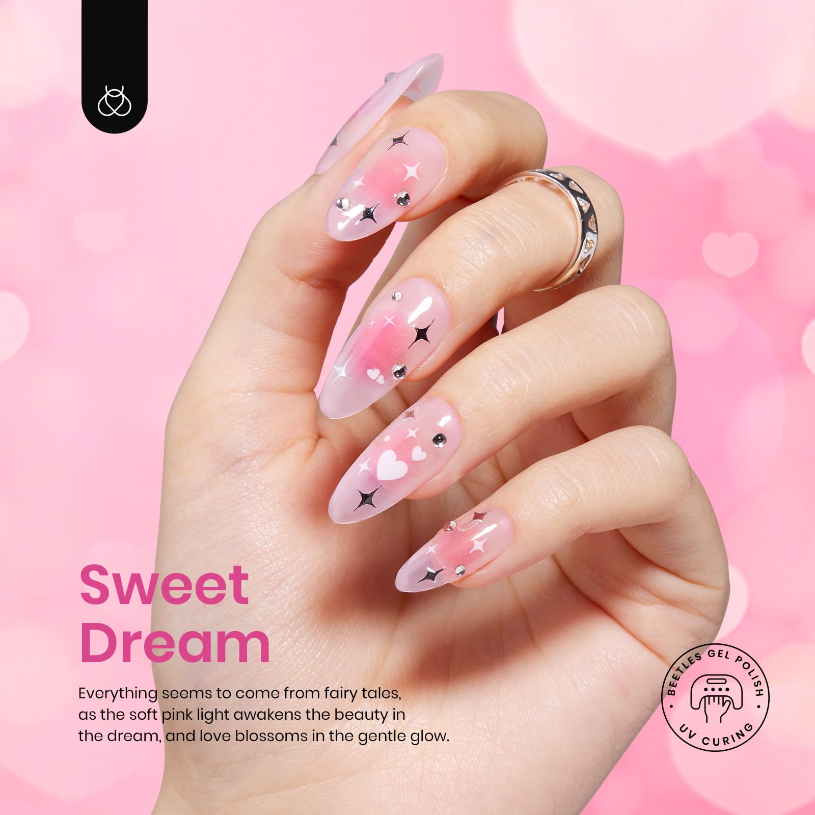 Beetles Jelly Pink Gel Polish swatch with jelly finish