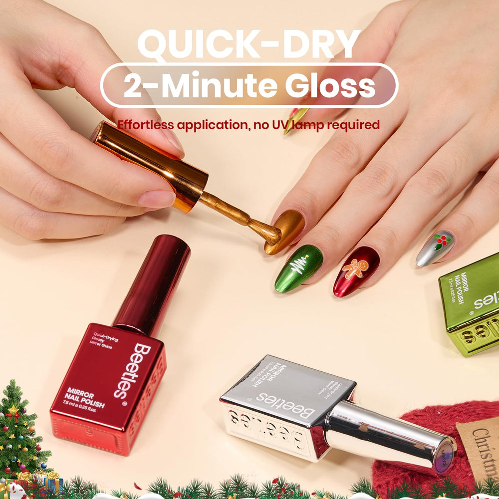 Beetles Jingle Jewels gold shade for luxe chrome nails and statement style.