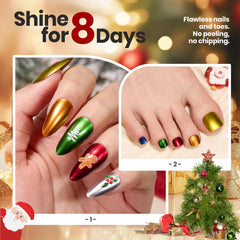 Beetles Jingle Jewels green shade for edgy party-ready chrome look.