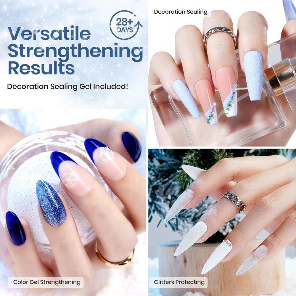Beetles light blue gel nail polish offers a subtle winter accent