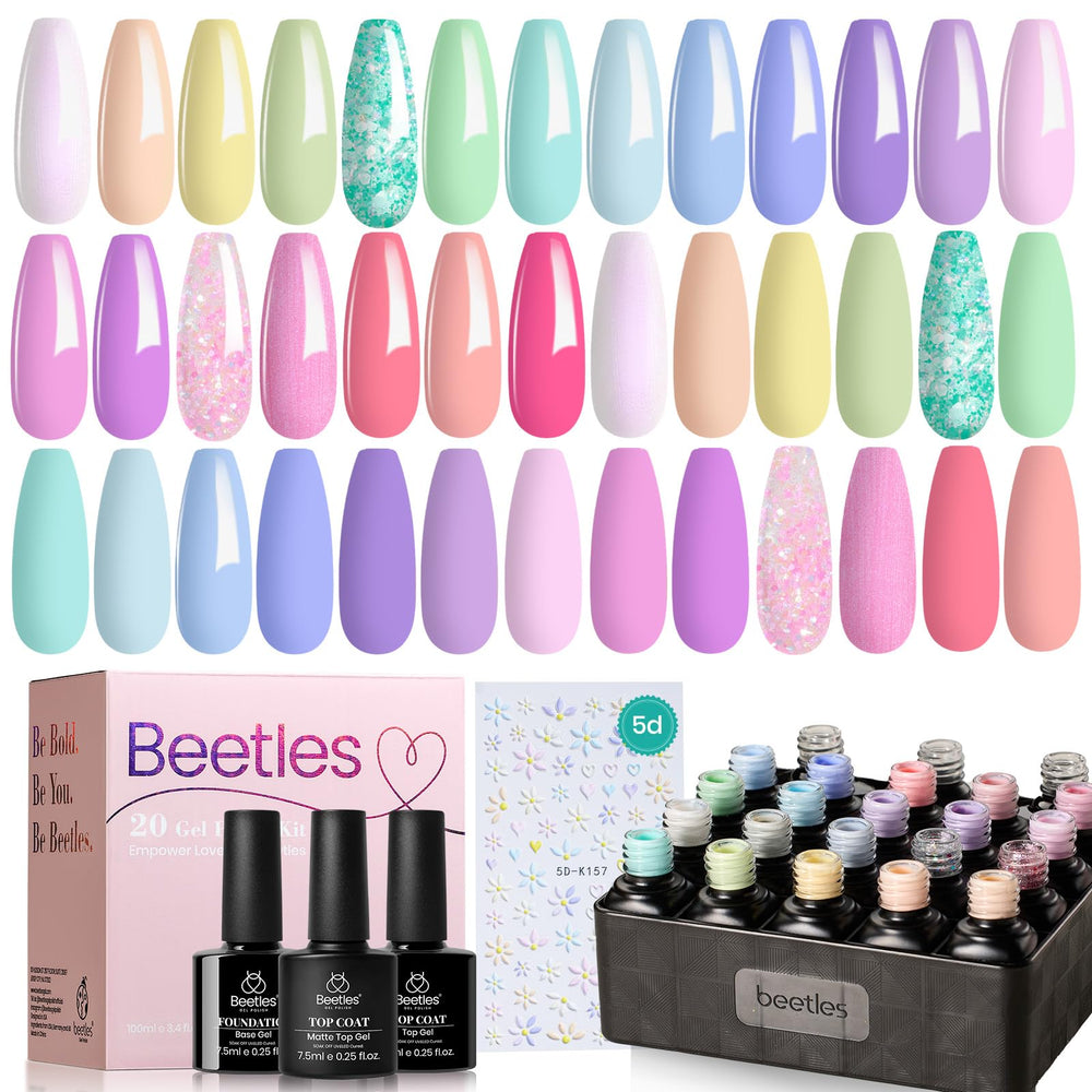 Beetles long-lasting gel finish designed for 28+ days wear.