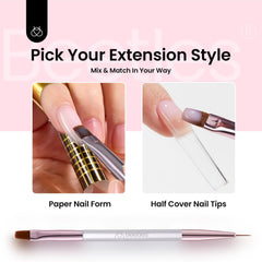 Beetles long square half-cover tips promote seamless blends and natural-looking extensions.