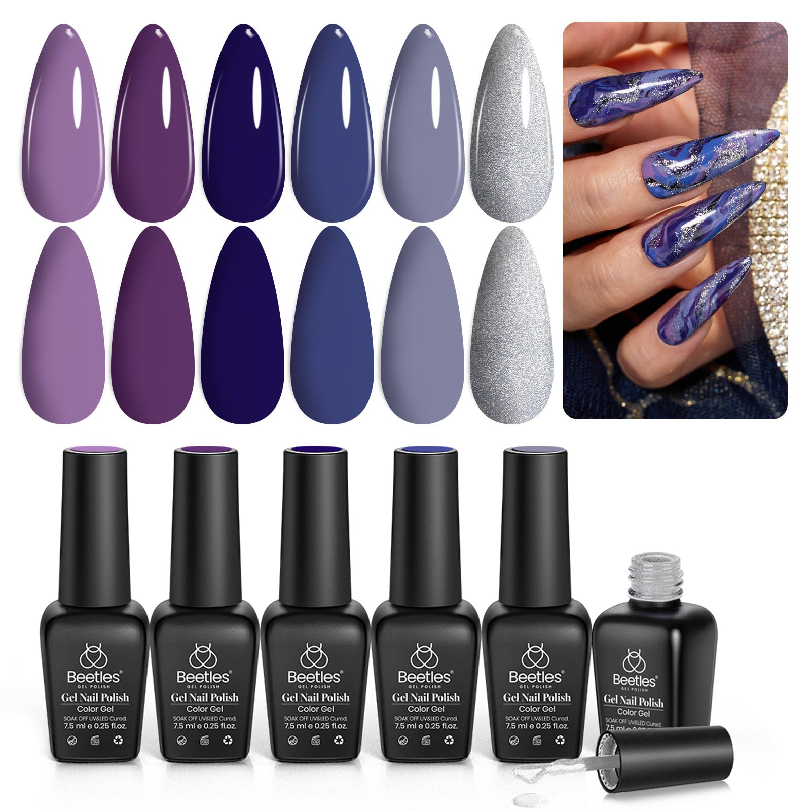 Beetles Lost Universe light-blue gel polish offers a cool, long-lasting manicure.