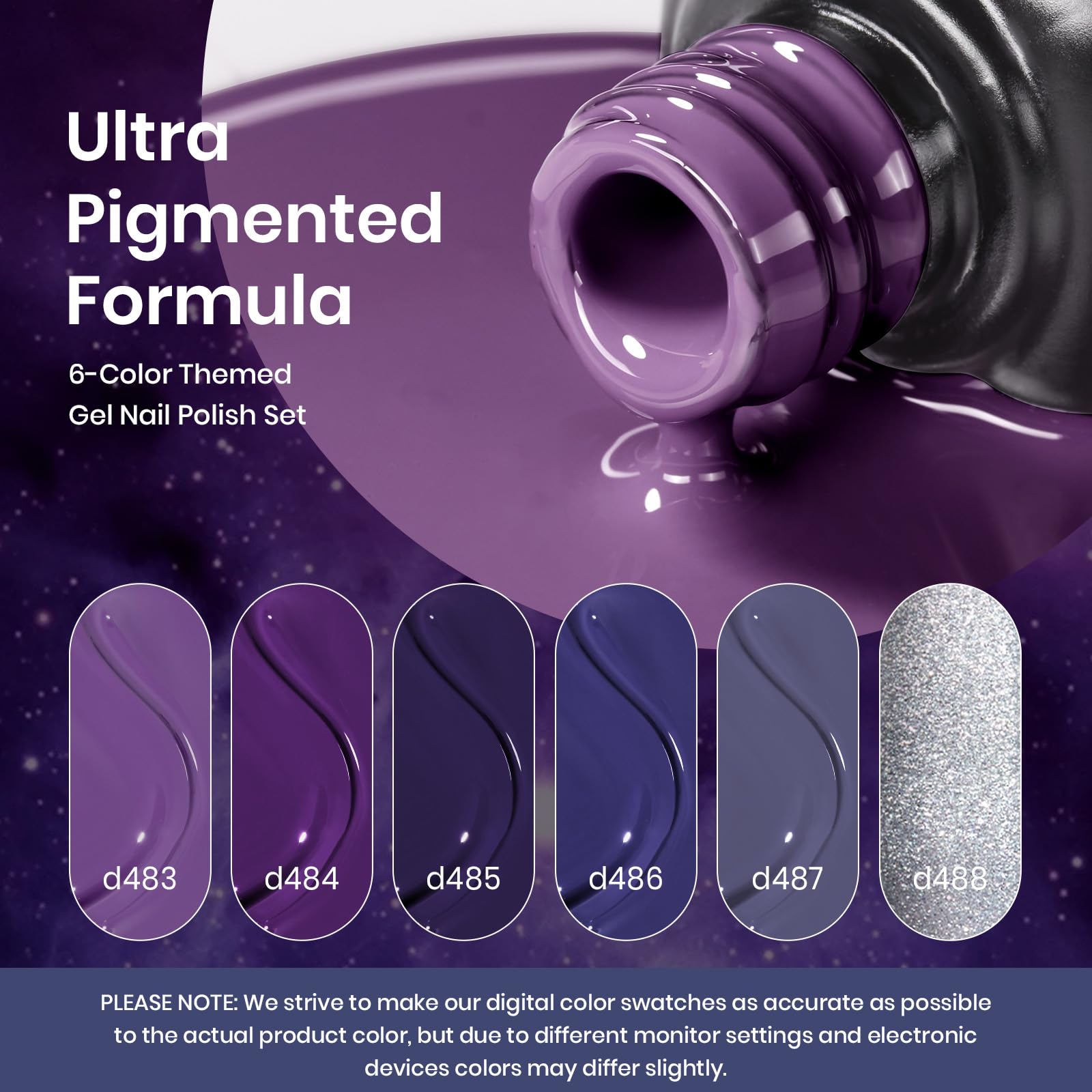 Beetles Lost Universe purple gel polish creates romantic, versatile winter nails.