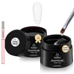 Beetles low heat hard gel kit mint sheer 2pcs—smooth sculpting for confident nail extensions.