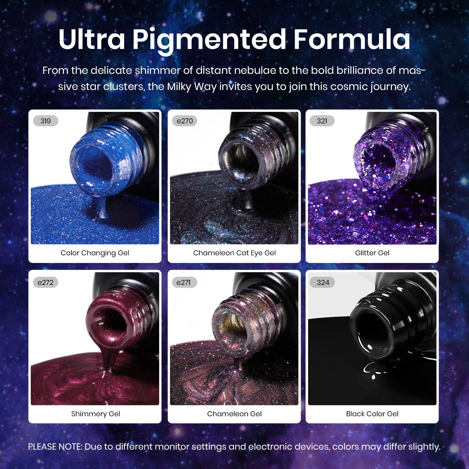 Beetles Milky Way glitter phantom gel adds sparkles for party-ready nails.