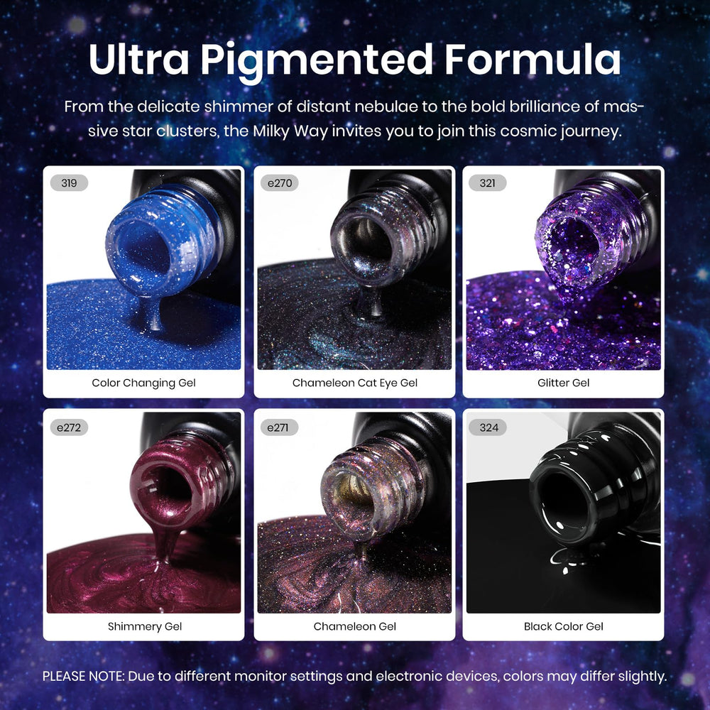 Beetles Milky Way glitter phantom gel adds sparkles for party-ready nails.